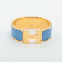 エルメス クリックHバングルラージ GP バングル FI0184 ゴールド×ブルー