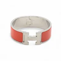 エルメス クリックHバングルラージ GP バングル シルバー×オレンジ