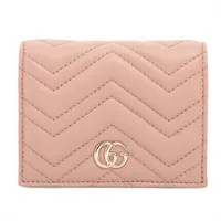 グッチ ダブルG 466492 レザー コンパクトウォレット ベージュ