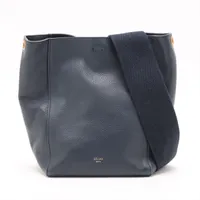 セリーヌ サングルバケット スモール レザー ショルダーバッグ ネイビー