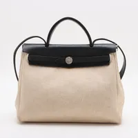 エルメス エールバッグPM トワルアッシュ ベージュ シルバー金具