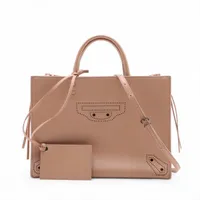 バレンシアガ ペーパーA6 レザー 2WAYハンドバッグ ベージュ