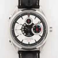 オメガ シーマスター アクアテラ クロノメーター 2513.30 SS×革 AT シルバー文字盤