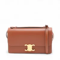 セリーヌ トリオンフ ティーン ニノ レザー 2WAYハンドバッグ ベージュ