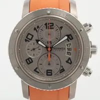 エルメス クリッパーダイバー クロノメカニック CP2.941 SS×TI×ラバー AT グレー文字盤