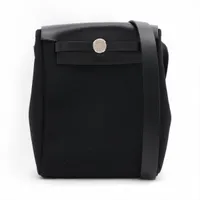 エルメス エールバッグTPM トワルオフィシエ ブラック シルバー金具