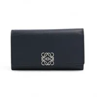 ロエベ アナグラム レザー キーケース ネイビー
