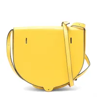 ロエベ ヒールポーチミニ レザー ショルダーバッグ イエロー
