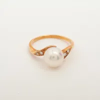 ミキモト パール ダイヤ K18(YG) 約8.0mm