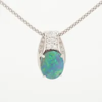 ノンブランド ブラックオパール ダイヤ Pt900×K18WG
