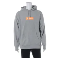 シュプリーム ボックスロゴ コットン×ポリエステル パーカー 17AW XL グレー×オレンジ