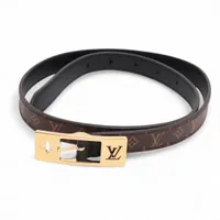 ルイ・ヴィトン ベルト LV デュオ18MMリバーシブル PVC×レザー ベルト 70 ブラウン