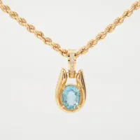 ノンブランド アクアマリン ダイヤ K18×金性不明