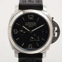 パネライ ルミノール 1950 3 デイズ GMT オートマチック アッチャイオ PAM00321 SS×ラバー AT ブラック文字盤