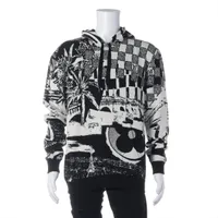ルイ・ヴィトン コットン パーカー 23SS M ブラック×ホワイト