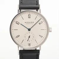 ノモス タンジェント TN1A1W2 SS×革 手巻き シルバー文字盤