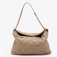 シャネル ワイルドステッチ ラムスキン ベージュ シルバー金具