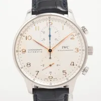 IWC ポルトギーゼ IW371445 SS×革 AT シルバー文字盤