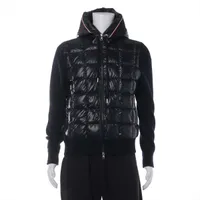 モンクレール CARDIGAN ウール×ポリエステル ダウンジャケット 22年 S ネイビー