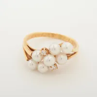 ミキモト パール ダイヤ K18(YG) 約3.5mm