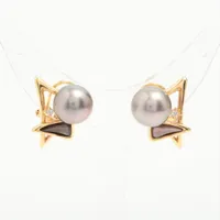 タサキ パール ダイヤ K18(YG) 約10.0mm