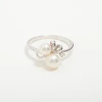 ミキモト パール ダイヤ K18(WG) 約4.5mm～5.5mm