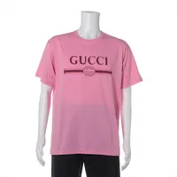 グッチ ヴィンテージロゴ コットン Tシャツ L ピンク