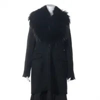 グッチ ウール×カシミヤ ロングコート 06年 40 ブラック