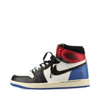 ナイキ×フラグメント AIR JORDAN 1 HIGH OG レザー ハイカットスニーカー 26cm ホワイト×ブラック