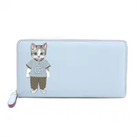 グッチ×ヒグチユウコ 847918 レザー ラウンドジップウォレット ブルー