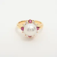 ニナリッチ パール ルビー K18(YG) 約8.5mm
