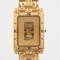 ノーブランド インゴットウォッチ SS×GP QZ シャンパン文字盤