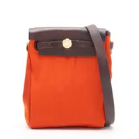 エルメス エールバッグTPM トワルオフィシエ オレンジ ゴールド金具