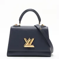 ルイ・ヴィトン LVロゴ ツイスト ワンハンドル PM - ネイビー