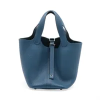 エルメス ピコタンロック18 PM トリヨンモーリス ディープブルー シルバー金具