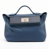 エルメス サック ヴァンキャトル 24/24 29 トゴ ディープブルー シルバー金具